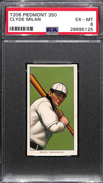 T206 Piedmont Clyde Milan PSA 6