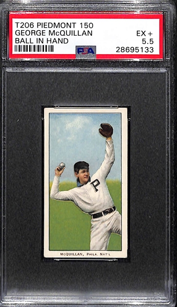 T206 Piedmont 150 George McQuillan Ball In Hand PSA 5.5