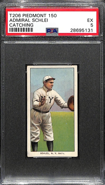 T206 Piedmont 150 Admiral Schlei Catching PSA 5