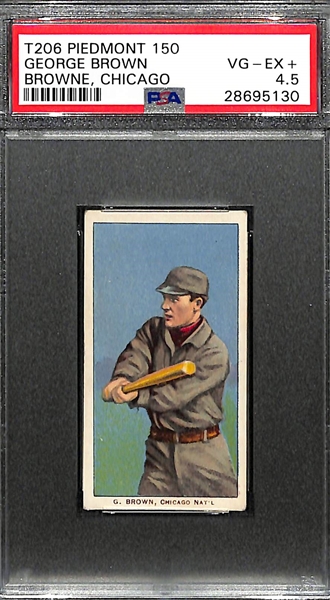 T206 Piedmont 150 George Brown Browne, Chicago PSA 4.5