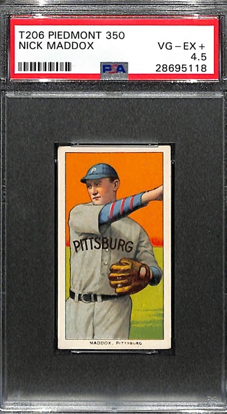T206 Piedmont 350 Nick Maddox PSA 4.5