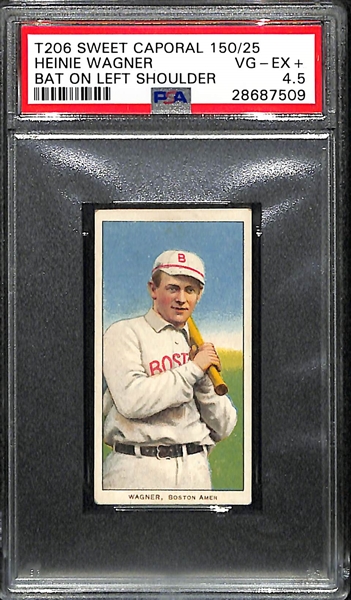 T206 Sweet Caporal 150/25 Heinie Wagner Bat On Left Shoulder PSA 4.5