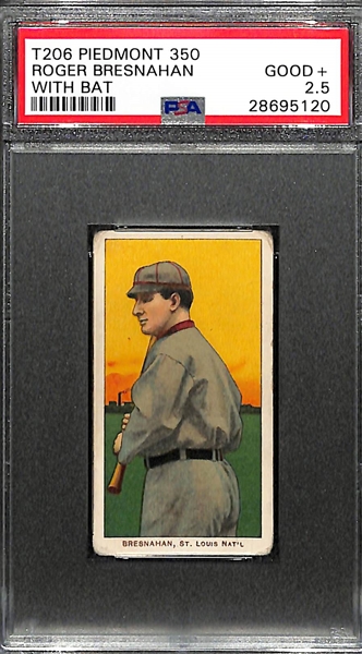 T206 Piedmont 350 Roger Bresnahan With Bat PSA 2.5