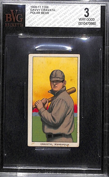 1909 T206 Gavvy Cravath (RC) Polar Bear Factory 6 (Minneapolis) - BVG 3