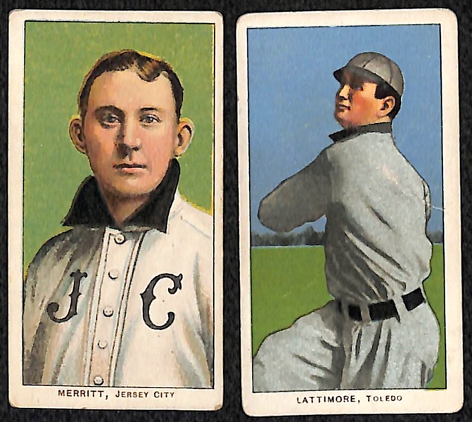 Lot of (2) 1909 T206 Minor League Cards - George Merritt (Sovereign Back - Jersey City) and Bill Lattimore (Piedmont Factory 25 - Toldeo)