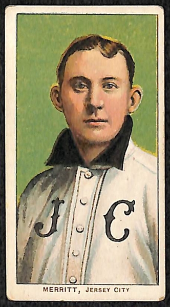 Lot of (2) 1909 T206 Minor League Cards - George Merritt (Sovereign Back - Jersey City) and Bill Lattimore (Piedmont Factory 25 - Toldeo)