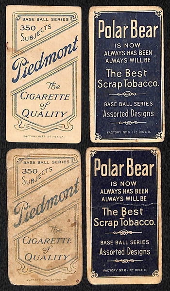 Lot of (4) 1909 T206 Cards - McLean, Eagan, Barbaeu, Beck