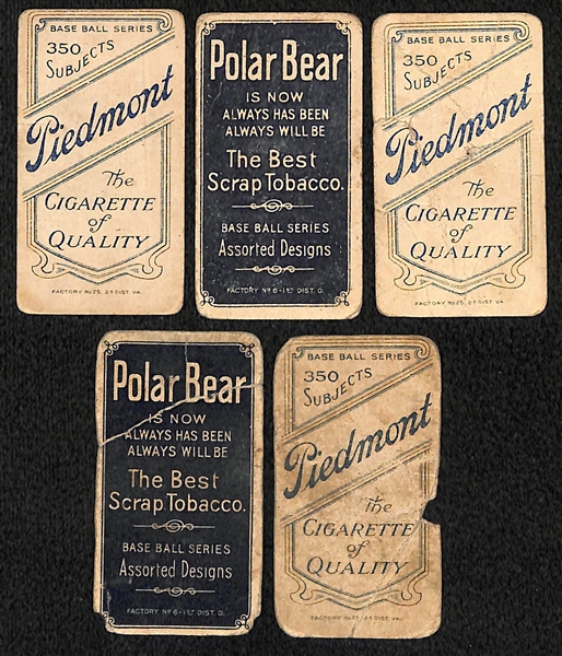 Lot of (5) 1909 T206 Cards - Hoffman, Kleinow, Elberfield (Fielding), Gray, McBride