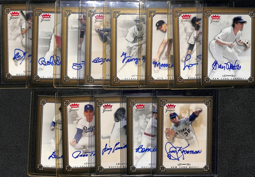 Lot Of 13 2004 Fleer Greats Autograph Cards w. Yastremski & Gibson