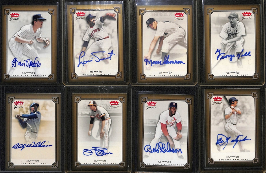 Lot Of 13 2004 Fleer Greats Autograph Cards w. Yastremski & Gibson