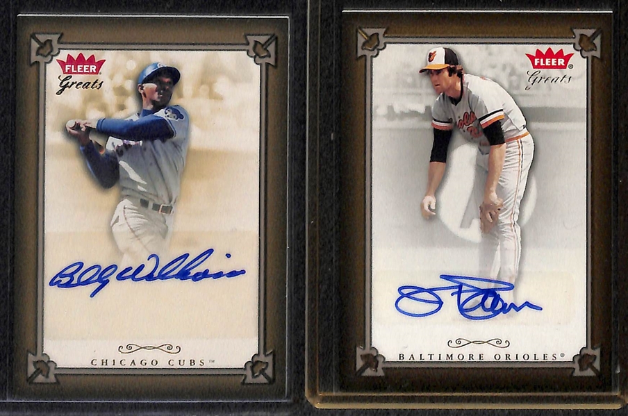 Lot Of 13 2004 Fleer Greats Autograph Cards w. Yastremski & Gibson