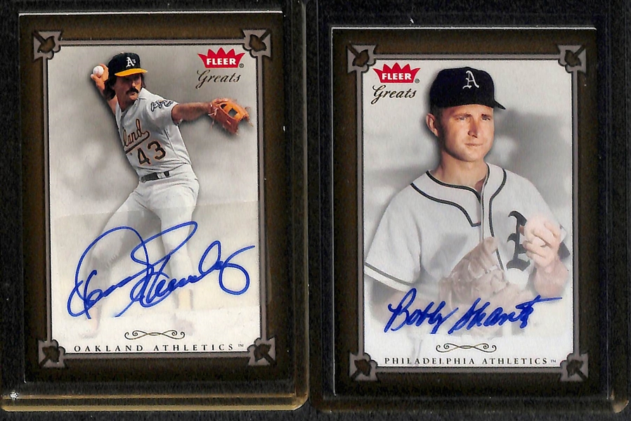 Lot Of 12 2004 Fleer Greats Autograph Cards w. Fisk & Brock