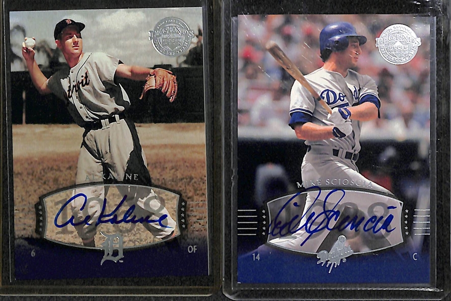 Lot Of 27 2004 Upper Deck Legends Autograph Cards w. Kaline & Scioscia