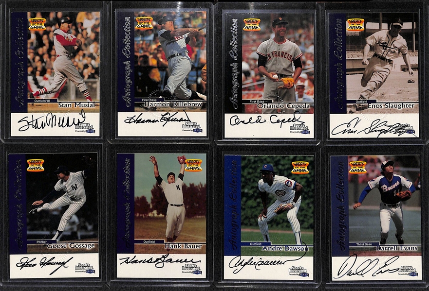 Lot Of 28 1999 Fleer Sports Illustrated Autograph Cards w. Musial & Killebrew