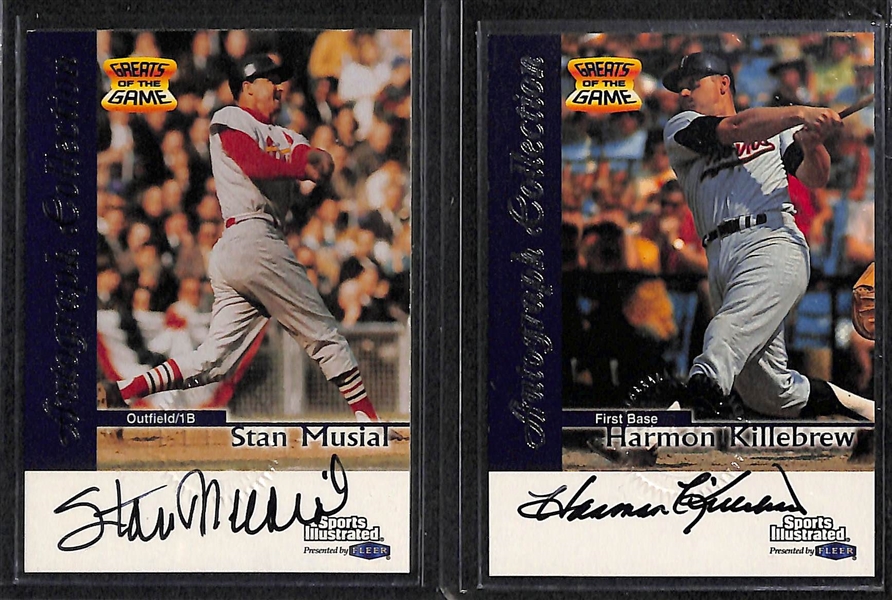 Lot Of 28 1999 Fleer Sports Illustrated Autograph Cards w. Musial & Killebrew