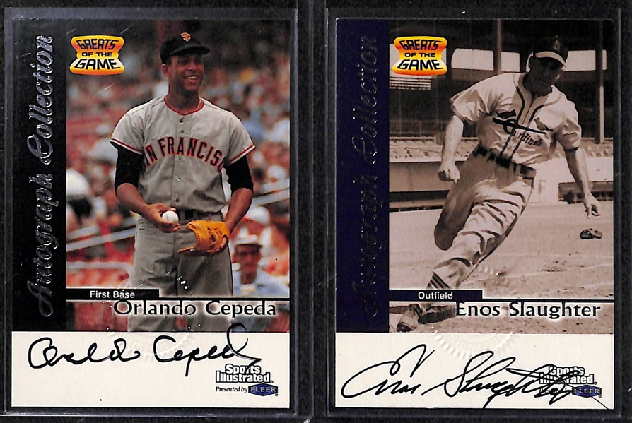 Lot Of 28 1999 Fleer Sports Illustrated Autograph Cards w. Musial & Killebrew