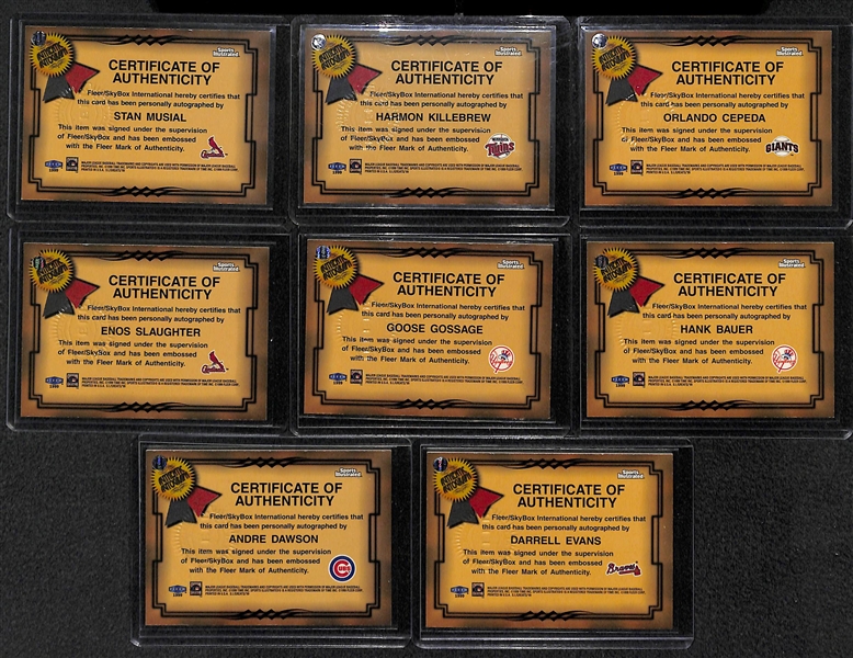 Lot Of 28 1999 Fleer Sports Illustrated Autograph Cards w. Musial & Killebrew