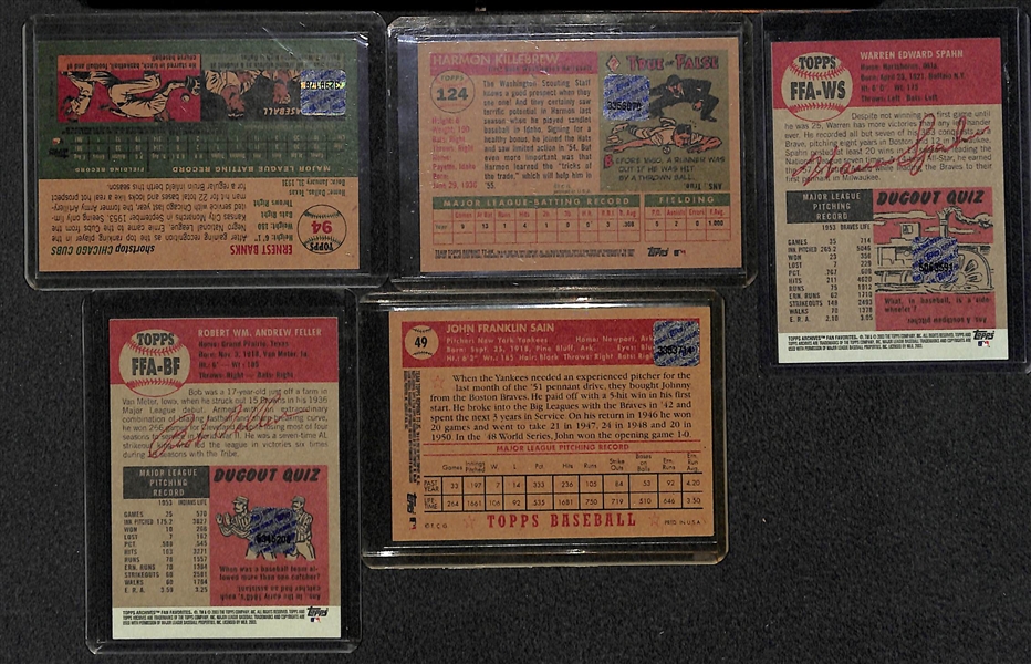 Lot Of 5 Topps HOF Legends Autograph Cards w. Banks & Spahn
