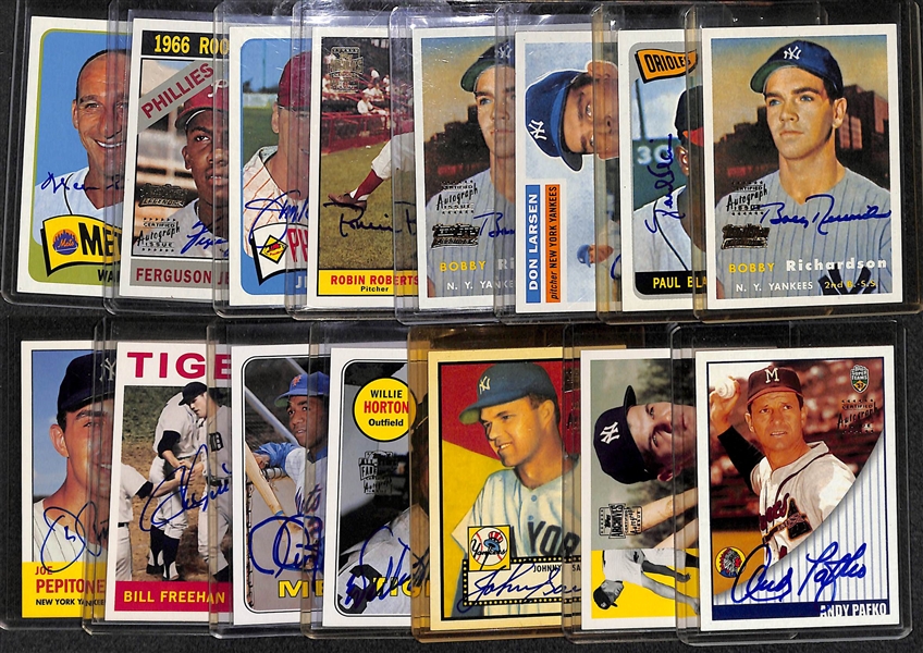 Lot Of 15 Topps Legends Autograph cards w. Spahn & Bunning