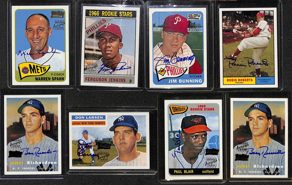 Lot Of 15 Topps Legends Autograph cards w. Spahn & Bunning