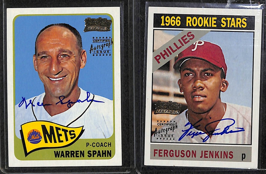 Lot Of 15 Topps Legends Autograph cards w. Spahn & Bunning