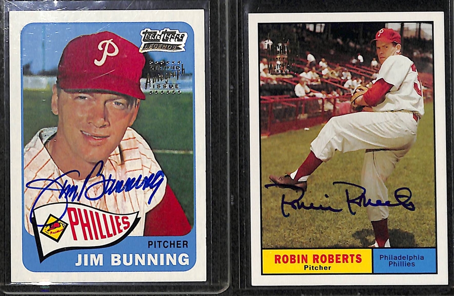 Lot Of 15 Topps Legends Autograph cards w. Spahn & Bunning