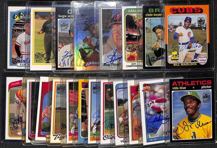 Lot Of 20 Topps HOF & Old Stars Autograph Cards w. Weaver & Jenkins