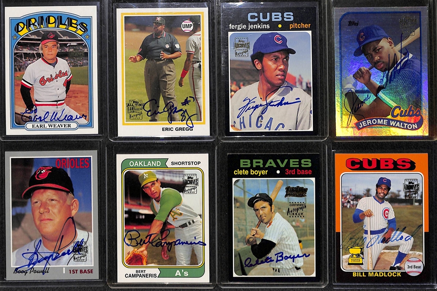 Lot Of 20 Topps HOF & Old Stars Autograph Cards w. Weaver & Jenkins