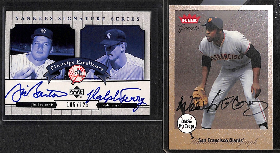 Lot Of 15 HOF & Old Stars Autograph Cards w. Strawberry & Gooden