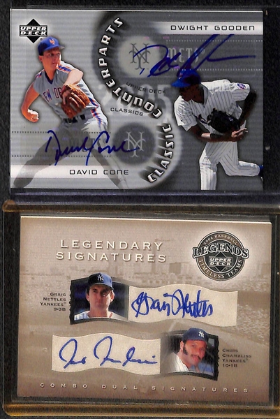 Lot Of 15 HOF & Old Stars Autograph Cards w. Strawberry & Gooden