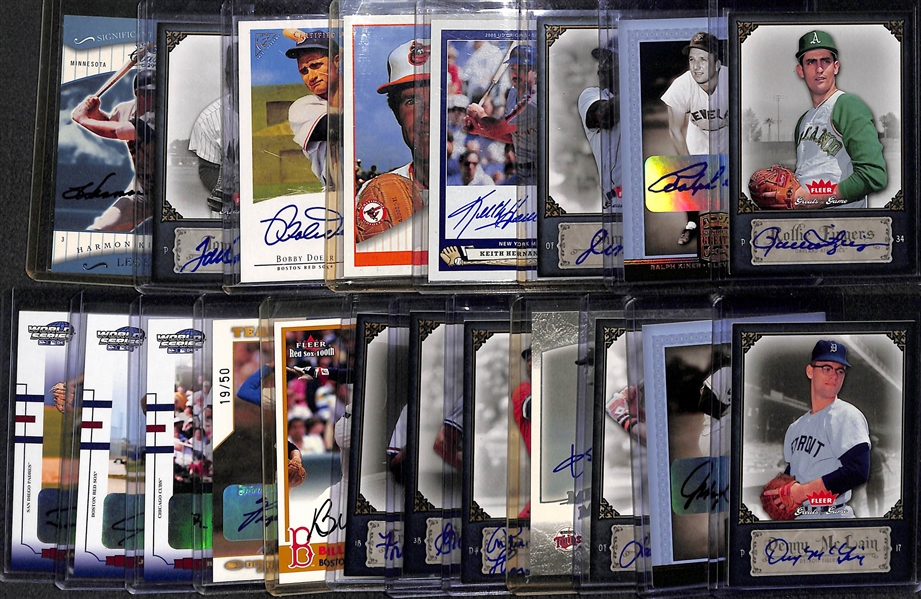 Lot Of 20 HOF & Stars Autograph Cards w. Killebrew & Seaver