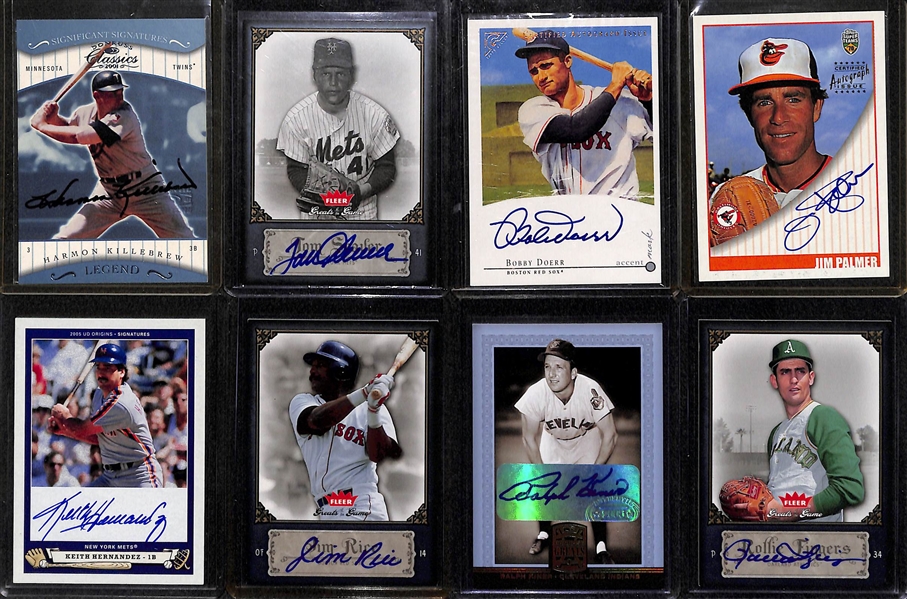 Lot Of 20 HOF & Stars Autograph Cards w. Killebrew & Seaver