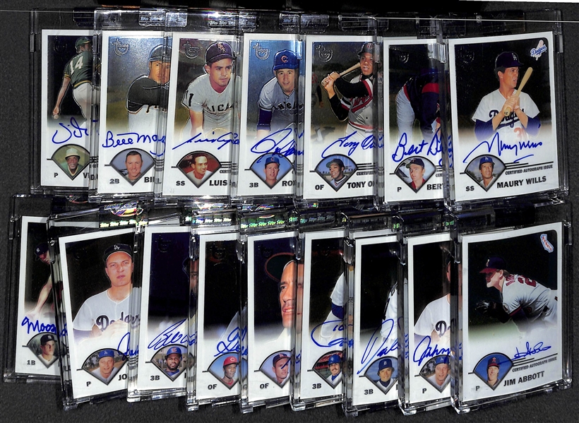 Lot Of 16 2003 Topps Chrome Retired Autograph Cards w. Mazeroski & Aparicio