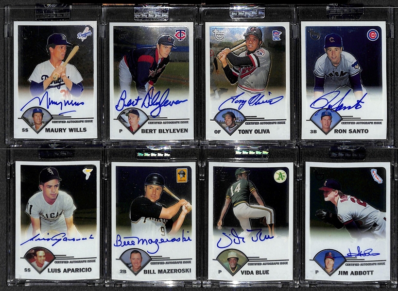 Lot Of 16 2003 Topps Chrome Retired Autograph Cards w. Mazeroski & Aparicio