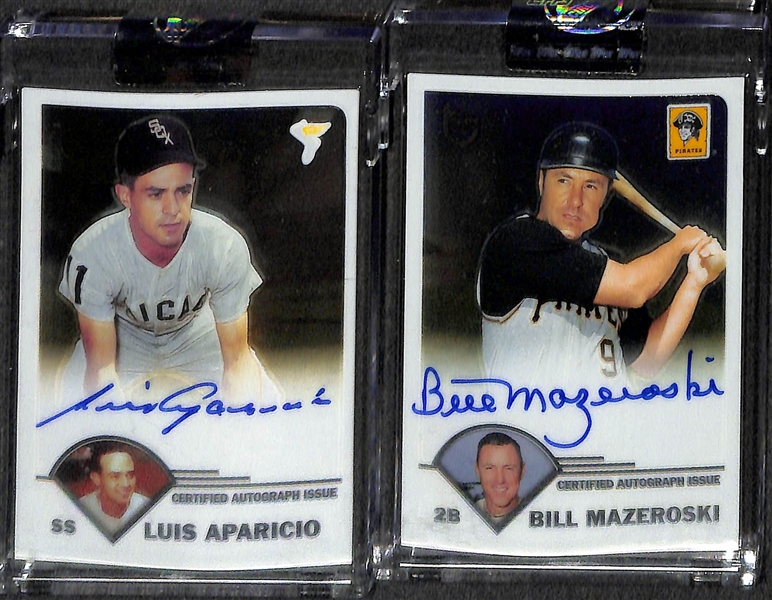 Lot Of 16 2003 Topps Chrome Retired Autograph Cards w. Mazeroski & Aparicio