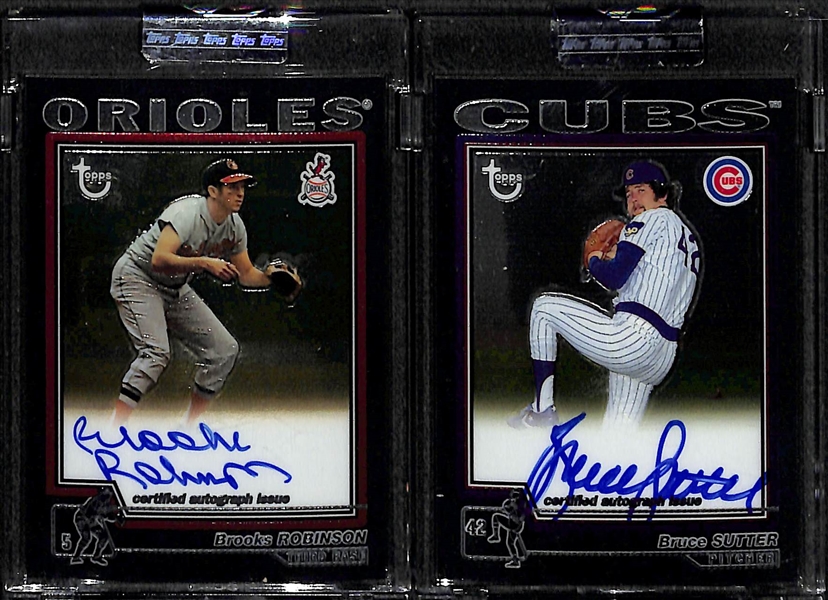 Lot Of 7 2004 Topps Chrome Retired Autograph Cards w. Fisk & Robinson
