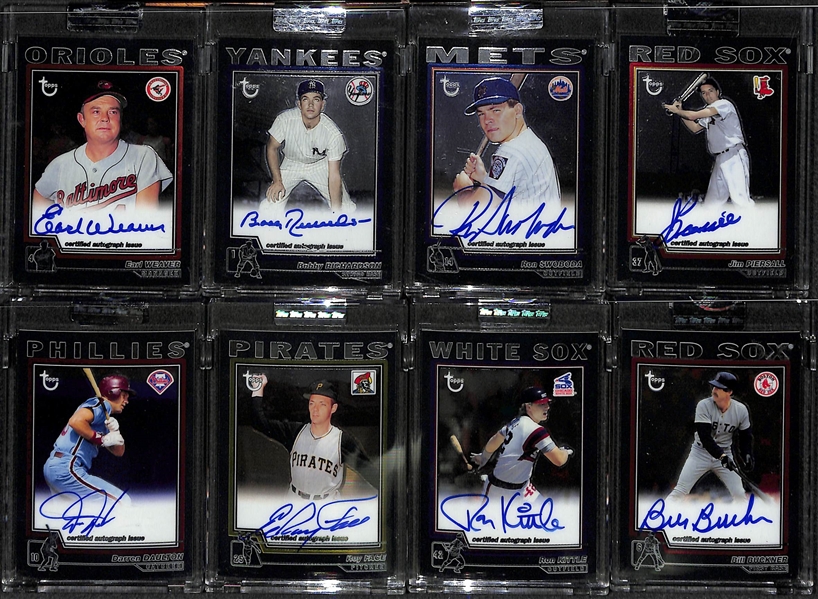 Lot Of 17 2004 Topps Chrome Retired Autograph Cards w. Weaver & Daulton