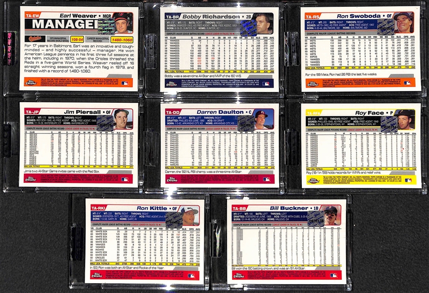 Lot Of 17 2004 Topps Chrome Retired Autograph Cards w. Weaver & Daulton