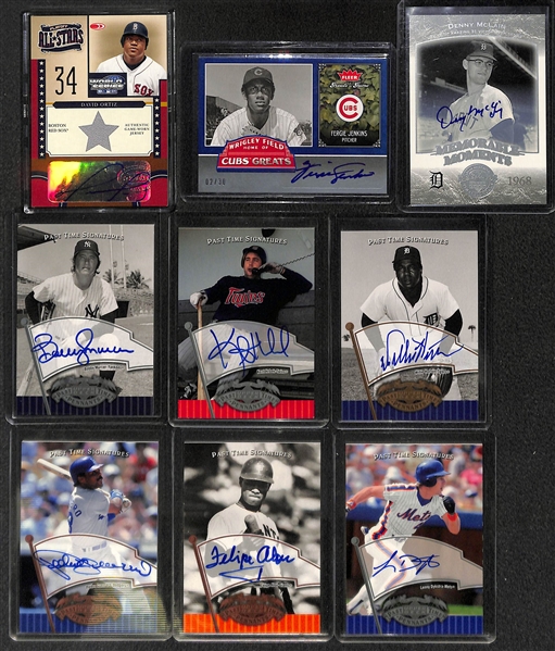 Lot Of 14 HOF & Stars Autograph Cards w. David Ortiz