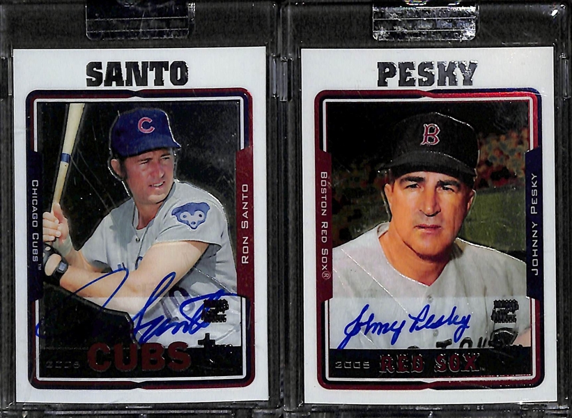 Lot Of 20 2005 Topps Chrome Retired Autograph Cards w. Ron Santo