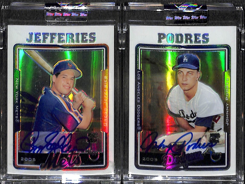 Lot Of 4 2005 Topps Chrome Retired Autograph Refractor Cards /25 w. Brian Cashman