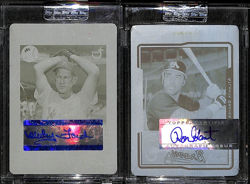Lot Of 4 1/1 Printing Plate Cards w. Whitey Ford Autograph