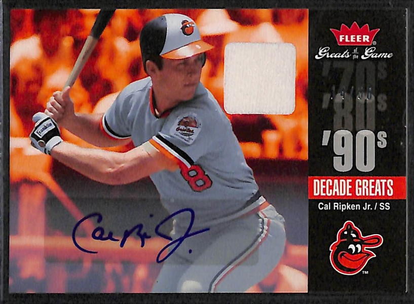 Lot Of 9 2006 Fleer Greats Autograph Cards w. Ripken & Musial 