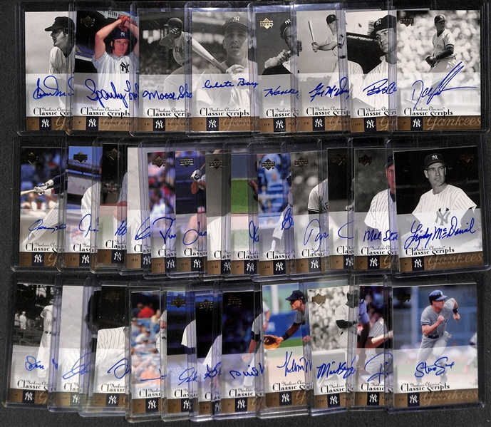 Lot Of 33 2004 Upper Deck Yankee Classics Autograph Cards w. Gooden & Larson