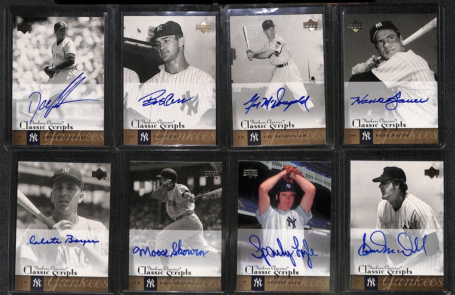 Lot Of 33 2004 Upper Deck Yankee Classics Autograph Cards w. Gooden & Larson