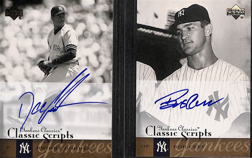 Lot Of 33 2004 Upper Deck Yankee Classics Autograph Cards w. Gooden & Larson