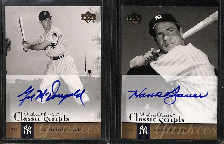 Lot Of 33 2004 Upper Deck Yankee Classics Autograph Cards w. Gooden & Larson