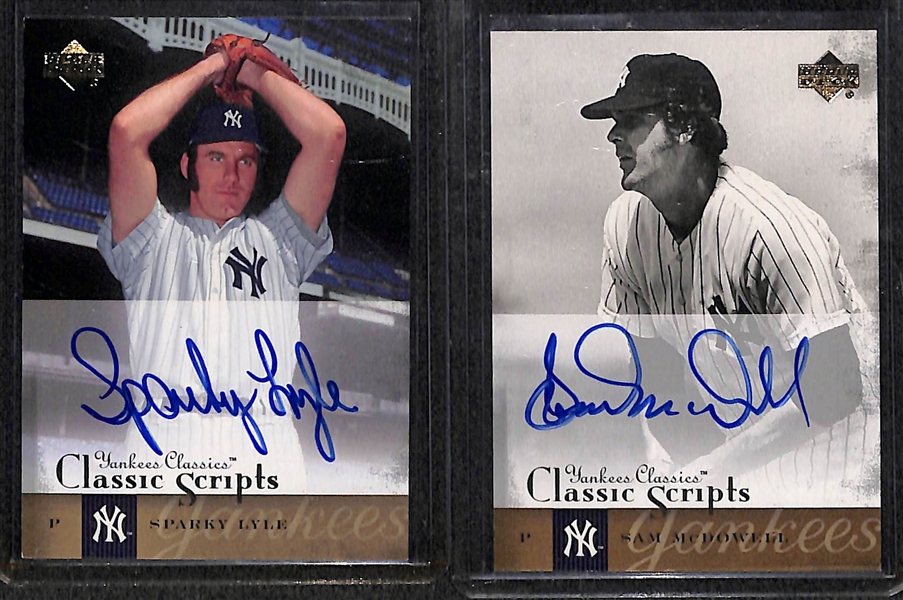 Lot Of 33 2004 Upper Deck Yankee Classics Autograph Cards w. Gooden & Larson