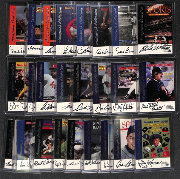 Lot Of 25 1999 Fleer Sports Illustrated Autograph Cards w. Matthews, Banks, Kaline