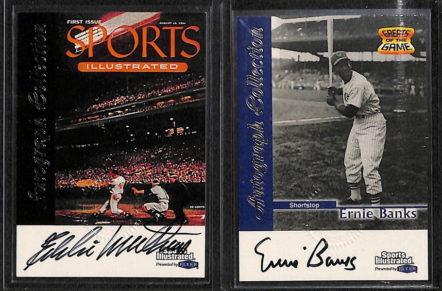 Lot Of 25 1999 Fleer Sports Illustrated Autograph Cards w. Matthews, Banks, Kaline